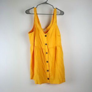 Terra & Sky Mustard Yellow Linen Blend Babydoll Tank Top Size 2X New CUTE!